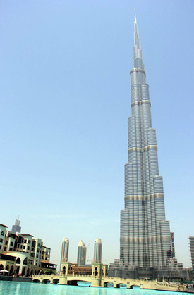 Picture of the Burj-Dubai, the world's tallest building.  Selected as part of the Spring Challenge Photo Gallery at www.FreePhotoCourse.com.>© 2011, Ian Ganderton.  Free photography lessons, digital photography tips, free wallpapers and more.  